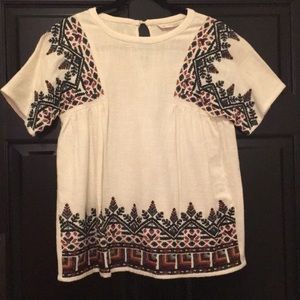Zara embroidered blouse
